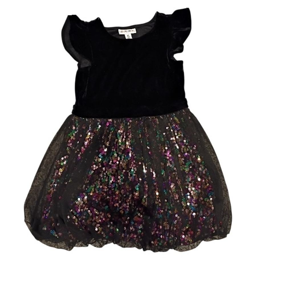 Black and Multicolor Sequin Dress